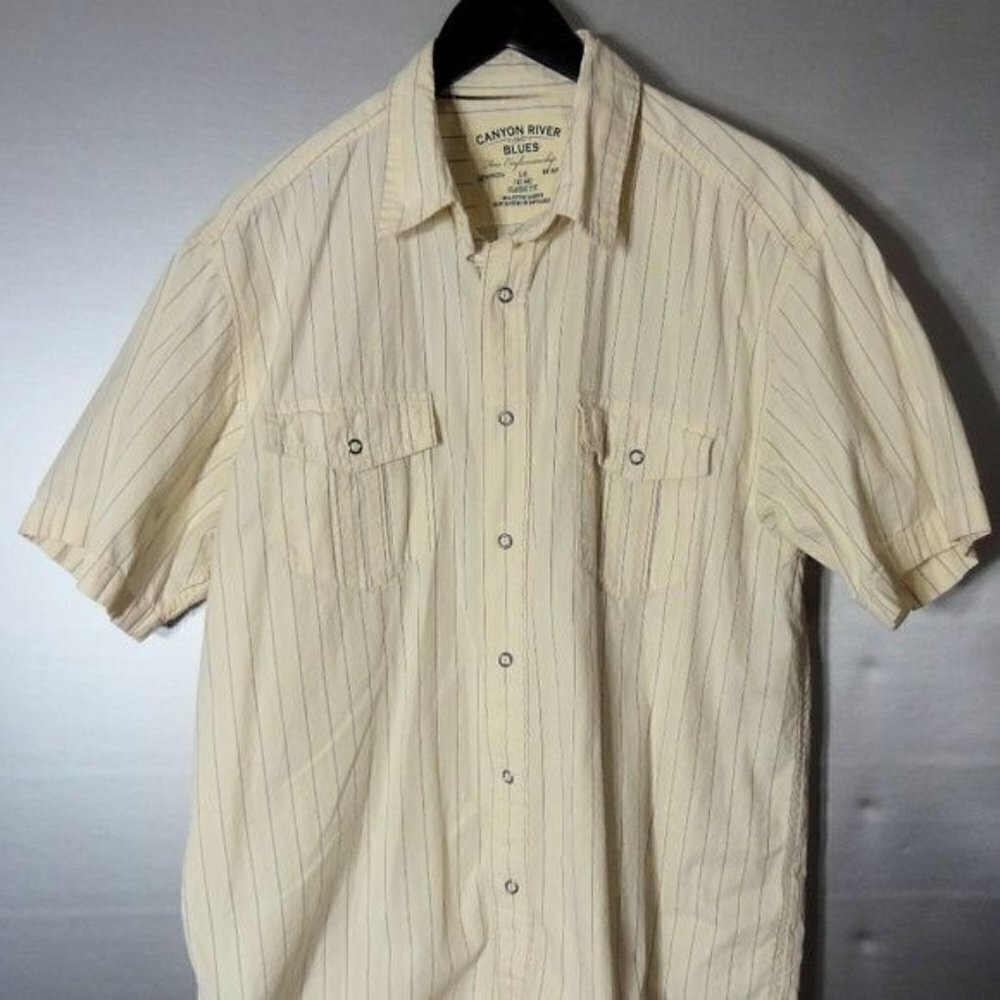 Canyon River  Blues Snap Down Yellow Dress Shirt Size Large